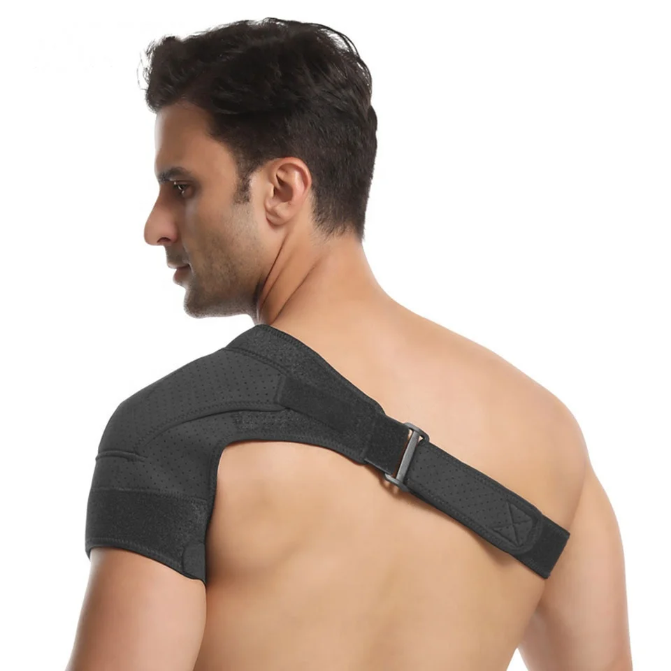 

Aolikes neoprene single shoulder brace back support posture corrector, Black