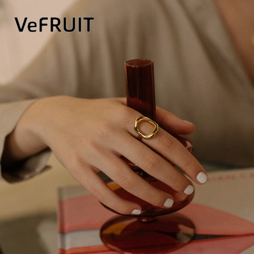 

Vefruit Vintage Ring for Women Jewelry Accessories Good Quality Finger Ring Gold Ins Chic Ring 925 Silver for Gift Party Brass