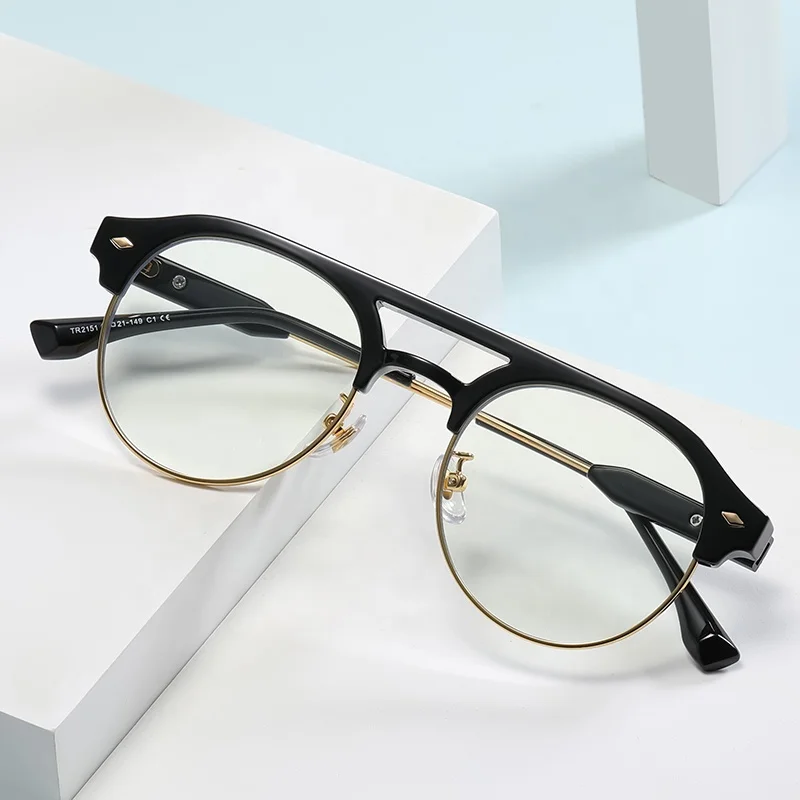 

Wholesale Stylish Tr90 Metal Unisex Blue Light Blocking Eyeglasses Frames Computer Glasses