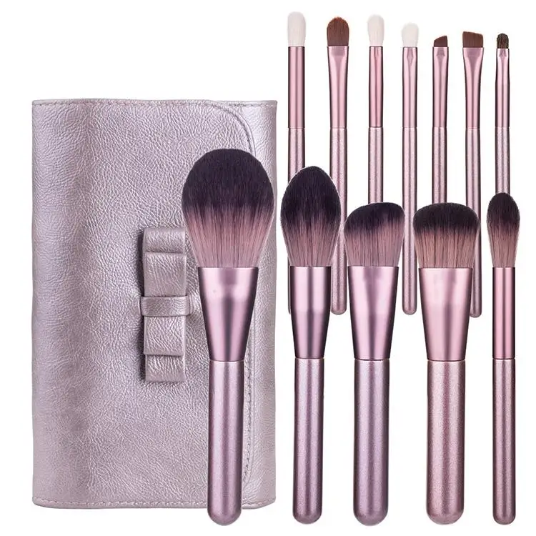 

12pcs makeup brushes set make up brush tools cosmetic kits pencil kabuki, Purple