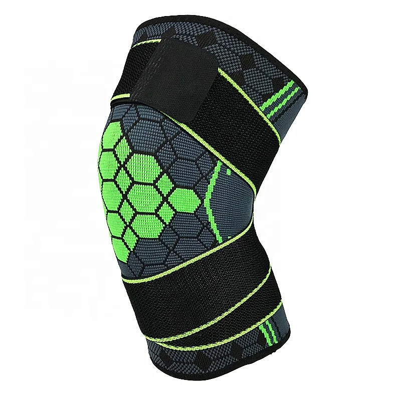 

strap pressure nylon jacquard knitted honeycomb hexagonal pattern Sports kneepad, Customized color