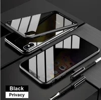 

2019 New Update Metal Magnetic Double Side Tempered Glass Front Privacy Phone Case Glass For iPhone X XR XS MAX 8 7 6