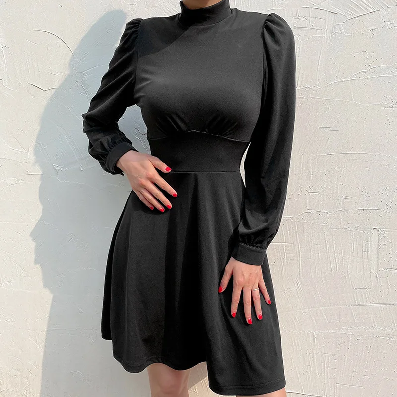 

2020 new arrivals spring collection turtleneck long sleeves women casual dresses