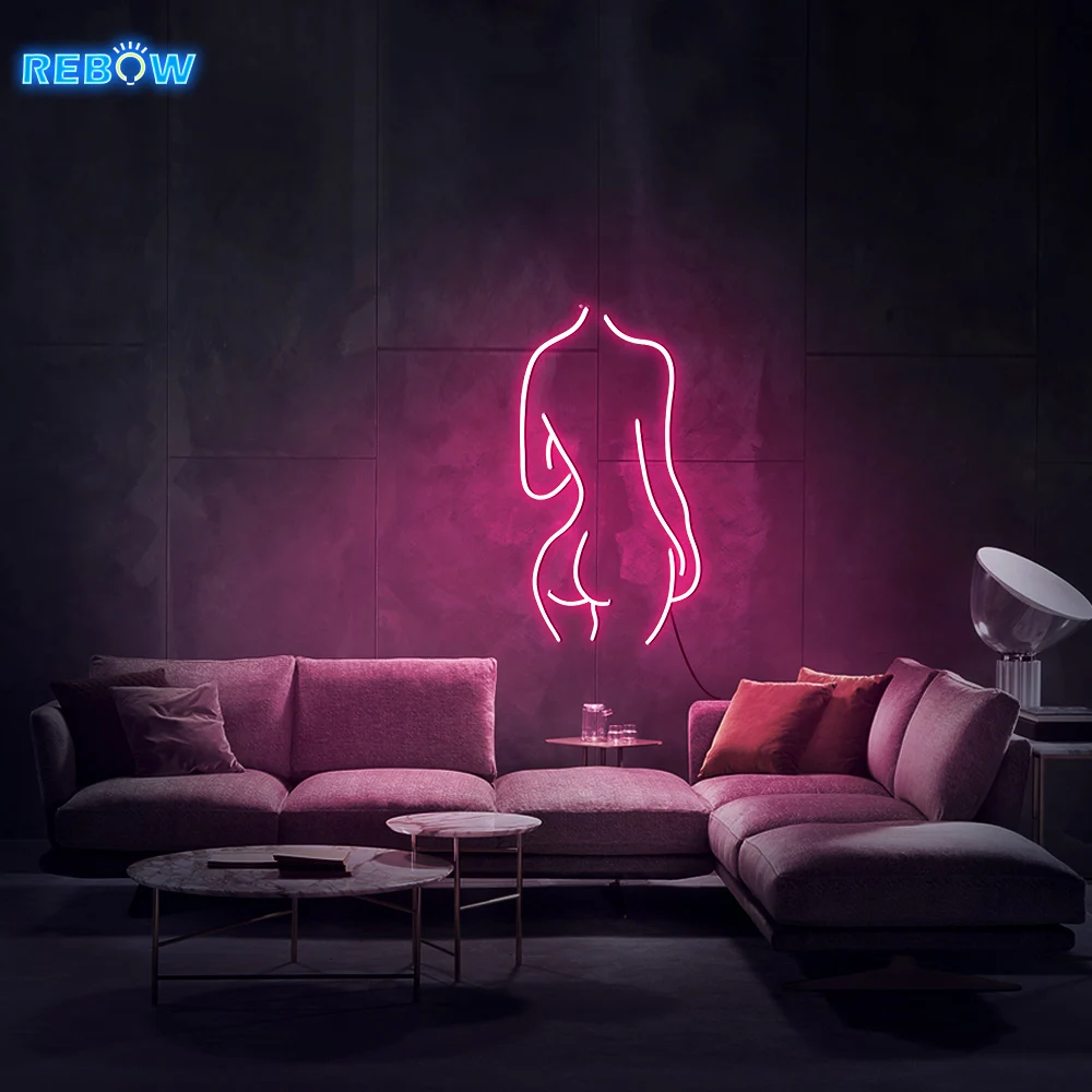 

Dropshipping Free Shipping 50CM Electronic Light Letter Sign 12V Home Decorative Custom Naked girl LED Neon Sign