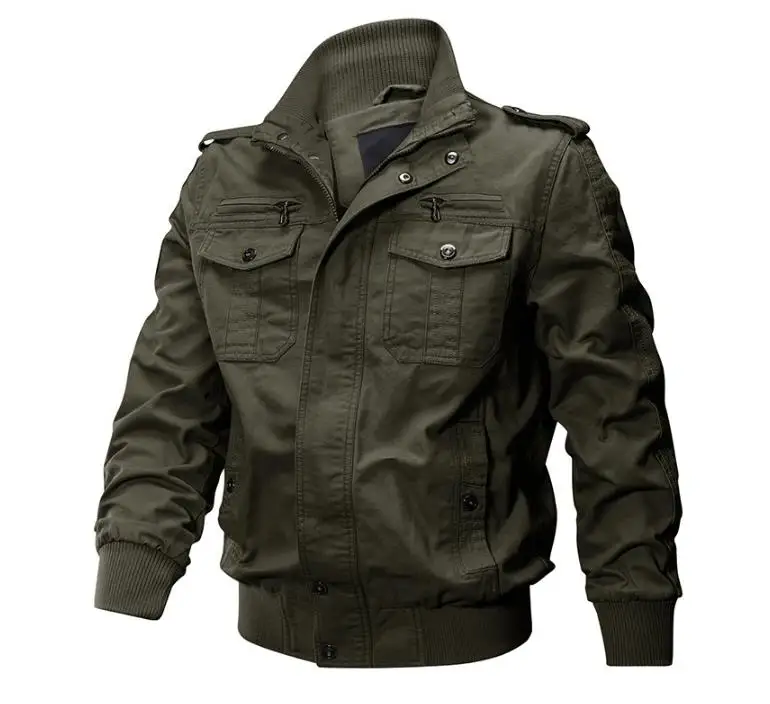 男子军队货物夹克军事战术战斗夹克外套固体飞行员夹克飞行员外套秋季