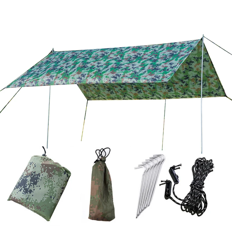 

Outdoor Waterproof Multi-functional Camouflage Awning Canopy Sunscreen Tent Camp Tarp, Blue, green, black
