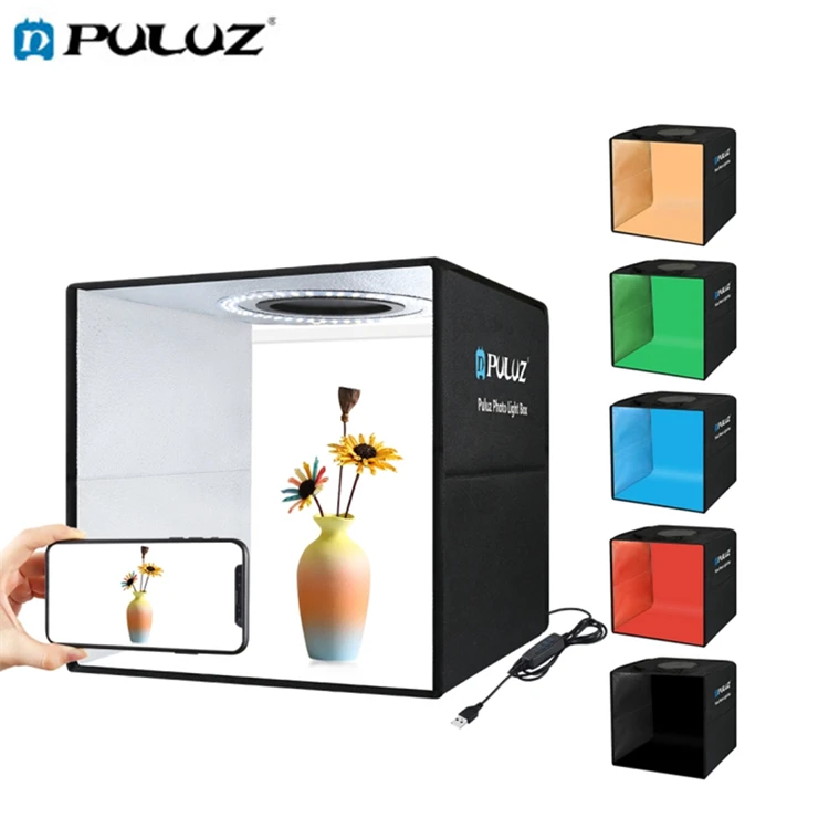 

Wholesale Original Puluz 30cm x 30cm x 30cm Photo Studio Box Ring Light Photo Lighting Studio Equipment Shooting Tent Box Kit