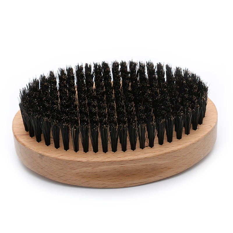 

Wooden 100% 360 wave curve Beard Brush Wholesale Custom Men Beard Brush, Yellow