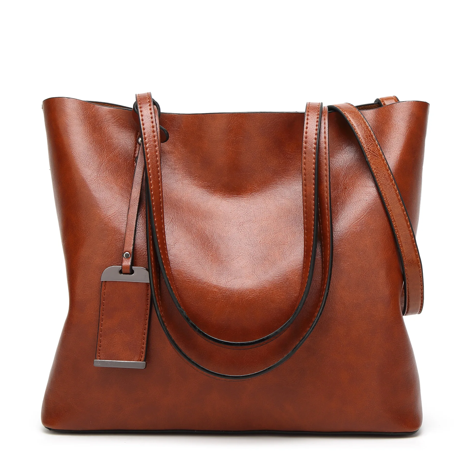 

Women Shoulder Tote Zipper Purse PU Leather Top-handle Satchel Bags, Brown, black, red, coffee, gray