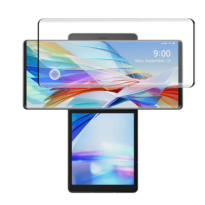 

3D Full Cover Edge Glue Tempered Glass Screen Protectors for LG Wing 5G, Hd transparent