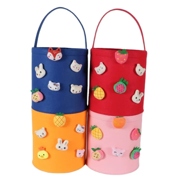 

2021 New Design Cartoon Cute Kid Gifts Felt Storage Basket Organizer, Customized