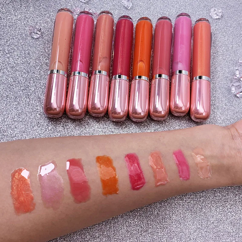 

wholesale cosmetics glittery long lasting organic lip gloss private label