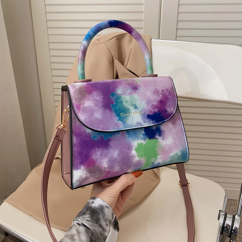 

Fashion Design Ladies Crossbody Bag Pu Leather Rainbow Sequin Shoulder Crossbody Bag Colorful Rainbow Tie Dye Purses for Women, 7 color can choose or custom you like color