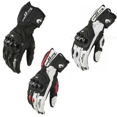 

Custom logo Genuine Leather Gloves Racing Motorbike Motocross guantes de cuero moto Long section Gloves for Furygan AFS18, Black