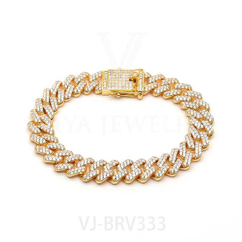 

The newest fashhion Cuban Links Hiphop Chain Bracelet Heavy Thick plating with top AAA zircon