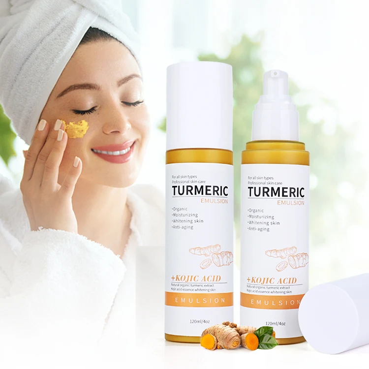 

Wholesale private label anti aging face and body lotion organic anti acne tumeric kojic acid emulsion natural turmeric lotion