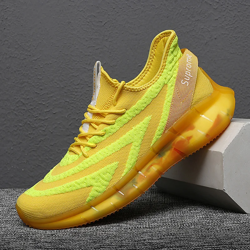 

Summer Newest Vintage Reflective Fly-woven Casual Sneakers Men Breathable Sport Shoes Running Man, Black,green