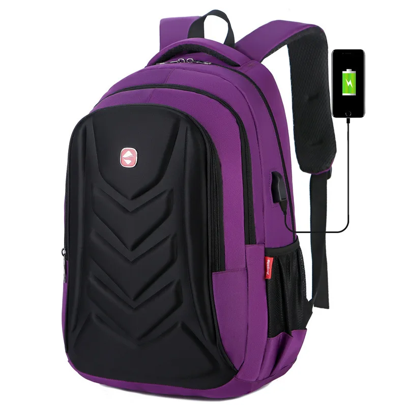 

oem sport computer college tactical custom logo backpack for charging, Purple, gray, black