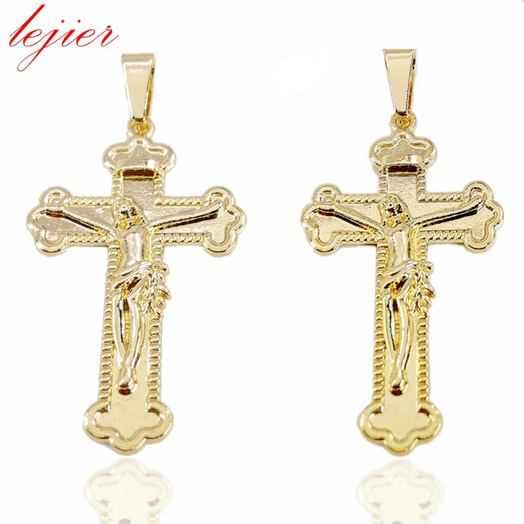 

LEJIER professional manufacturing cross pendant with 18 k gold plated stainless steel of religious belief