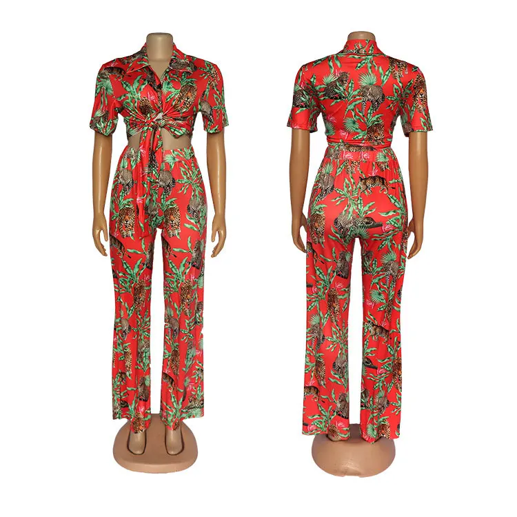 

20224-MX46 sehe fashion straight crop top floral jumpsuits women 2020