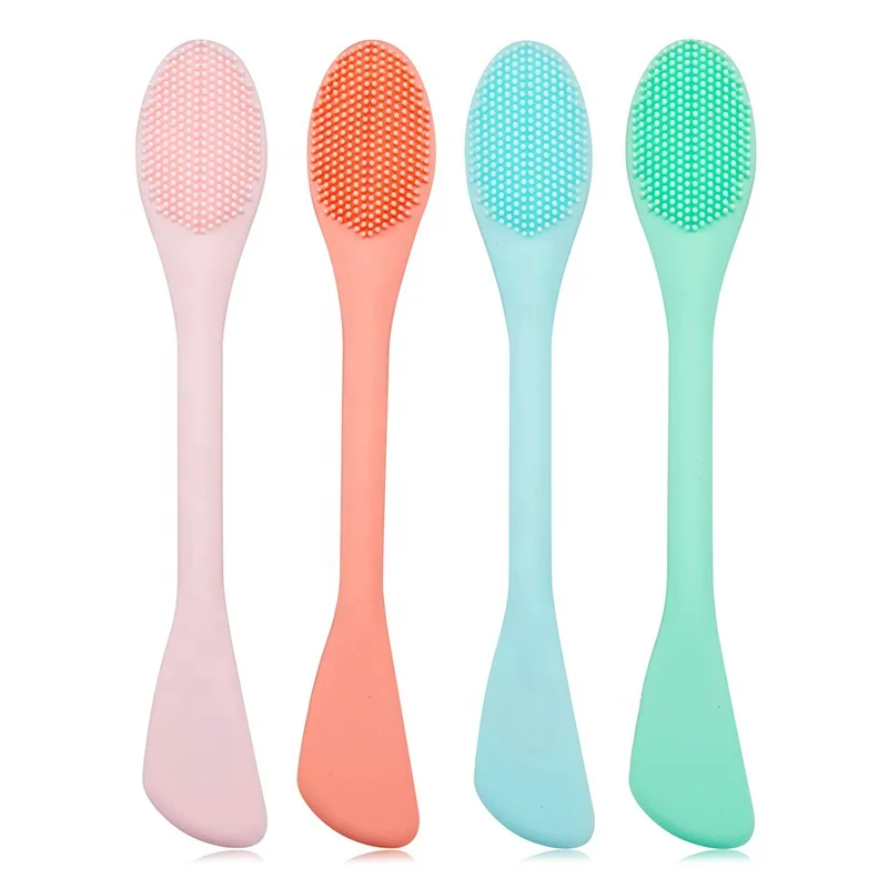 

2 In 1Double Side Facial Clean Brush Soft Silicone DIY Mask Mud Mixing Brush Skin Face Care Tools