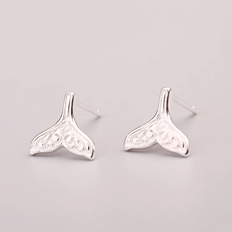 

Wholesale Price S925 Sterling Silver Mermaid Tail Stud Earrings Mini 925 Sterling Silver Animal Earrings For Women