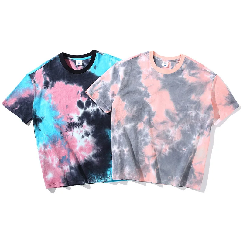 

100 Cotton T Shirts Wholesale High Qulity Custom Unisex Hip Hop Shirt Tie Dye T-shirts Men Short Sleeve