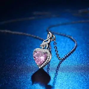 CAOSHI Fashionable Jewelry Necklace Women Lacies Heart Pendant Necklace Wedding Engagement Chain Necklace