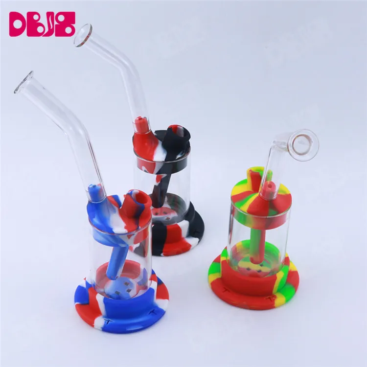 

Best Selling Glass Bubbler Colorful Silicone Smoke Filter Glass Collector Kit Water Smoking Pipes, Have 10 colors