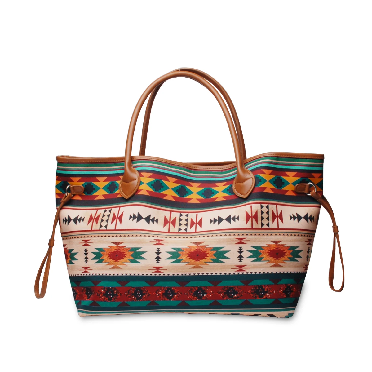 

Vintage multi aztec tribal canvas tote bag large capacity handbag purse with two handles and inner pocket DOM-1141753