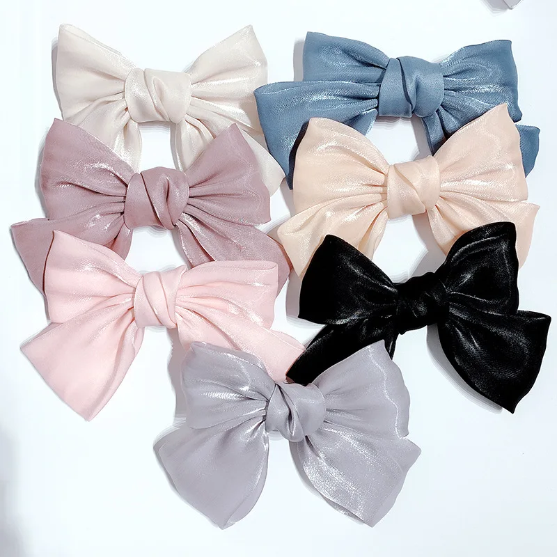 Hair Accessories Yarn Spring Clip Oversized Bowknot Hair Clips  Jewelry