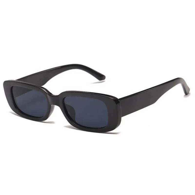 

Cheap Wholesale Fashion UV400 Black Small Frame Sun Glasses Plastic Rectangle Sunglasses, Red,yellow,brown,pink,white,black,leopard