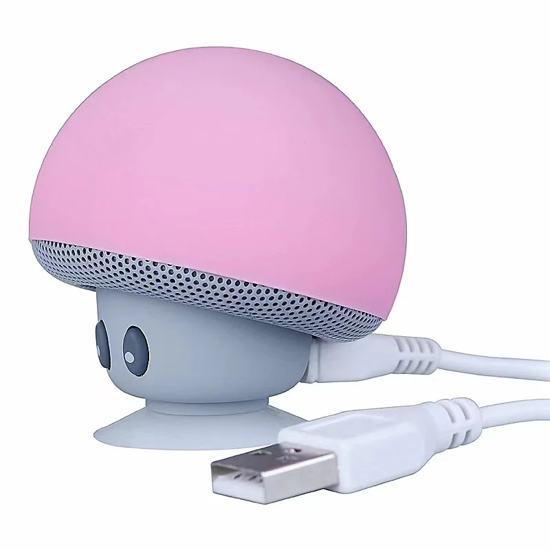 

Museeq Factory Price IPX4 waterproof sucker Mushroom phone holder shower portable speaker wireless bluetooth Mini Speaker, Customized