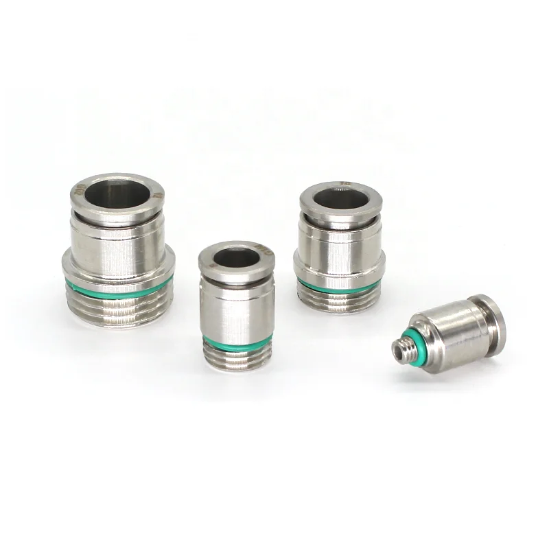 

304 stainless steel internal hexagonal male thread pneumatic pipe fitting straight through connection air pipe connectors