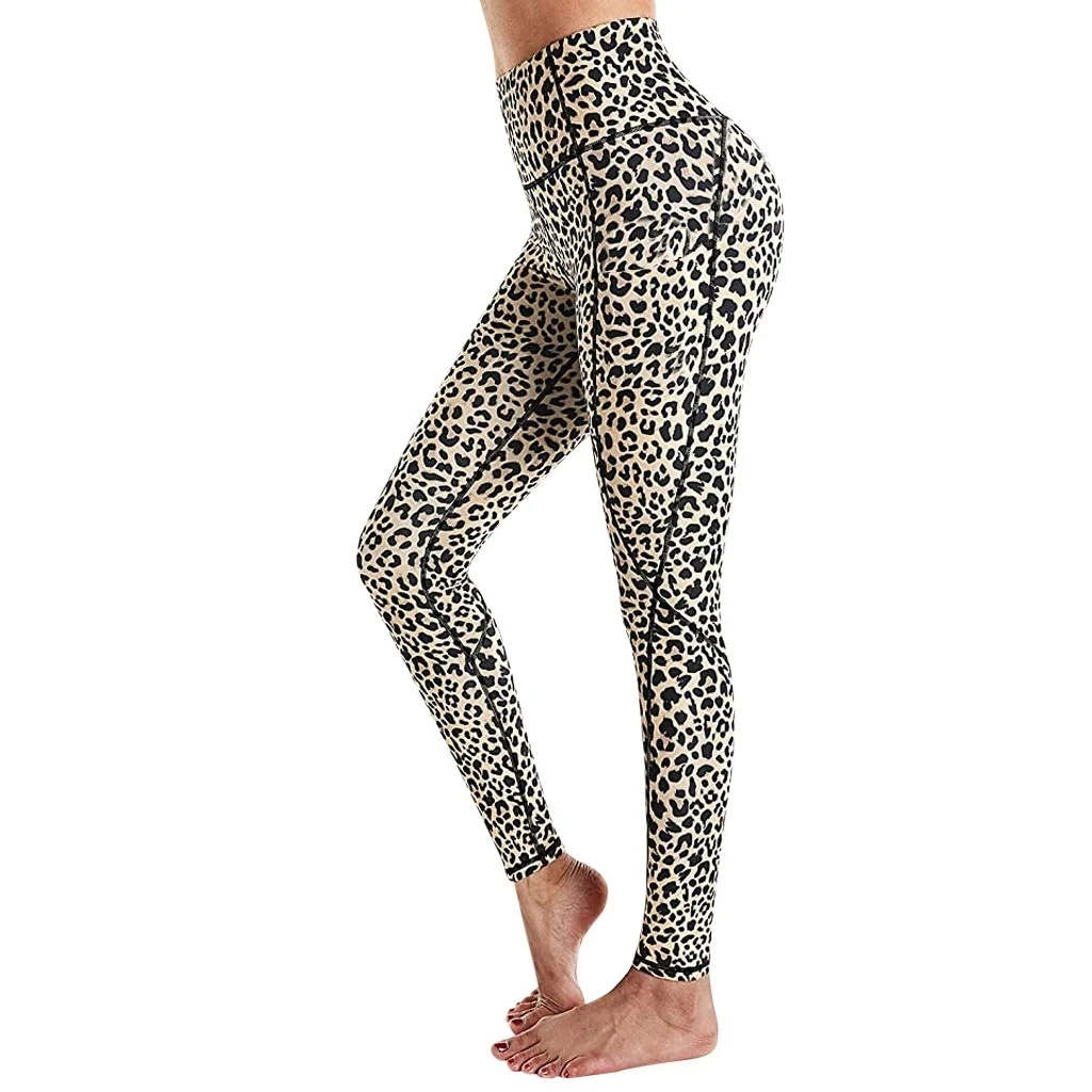 

High Waist Leopard Printed Leggings Jogger Womens Fitness Gym Tights Running Biker Sportswear Yoga Pants Plus Size Trousers