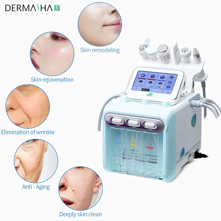 

Upgrade Newest 6 IN 1 H2 O2 Facials Hydra Machine Hydro Dermabrasion Facial /Diamond Hydra Microdermabrasion Peel Machine