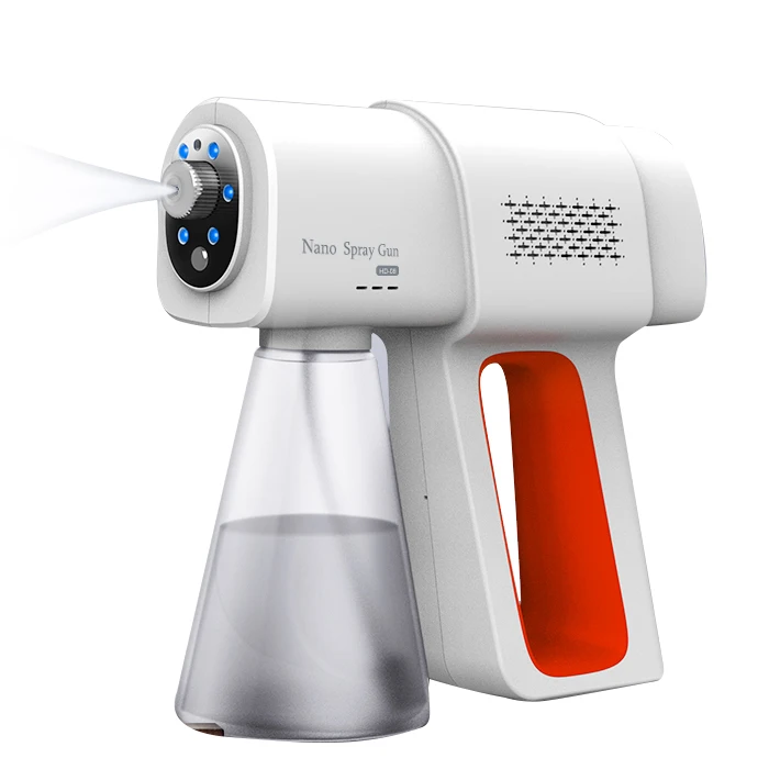 

Wireless Charging Nano Atomizing disinfection Spray Gun with Strong Blue Light Portable Gun Spray Machine, White