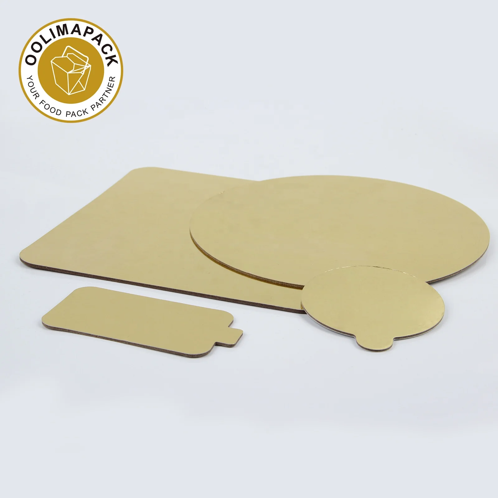 
Different size round & square gold chipboard cake board 