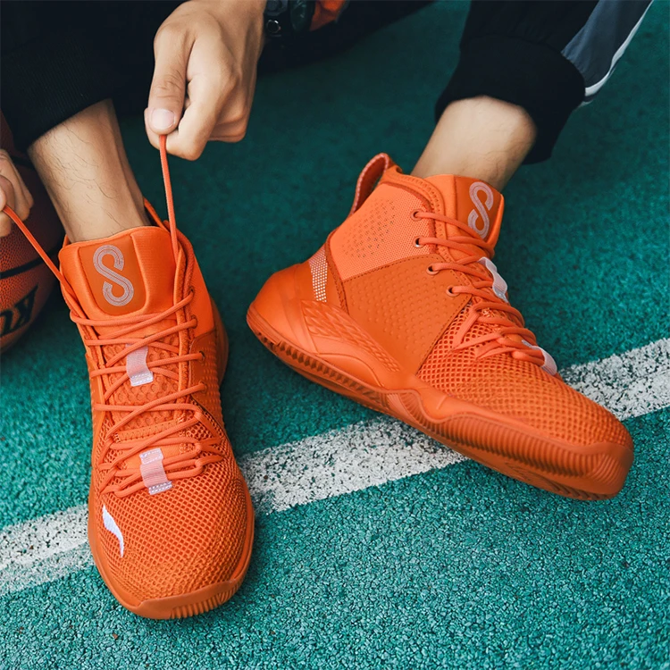 

New design High Quality Outdoor Sport Athletic basketball shoes men casual running rubber shoes for men sneakers, Orange,red&black,white