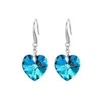 

99118 xuping fashion 2019 new design Crystals from Swarovski, heart ocean color drop earring for lady