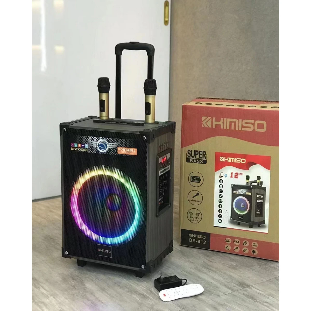 

QS-912 Best selling portable BT Speaker 12inch Big Rrolley Speaker With Remote Control