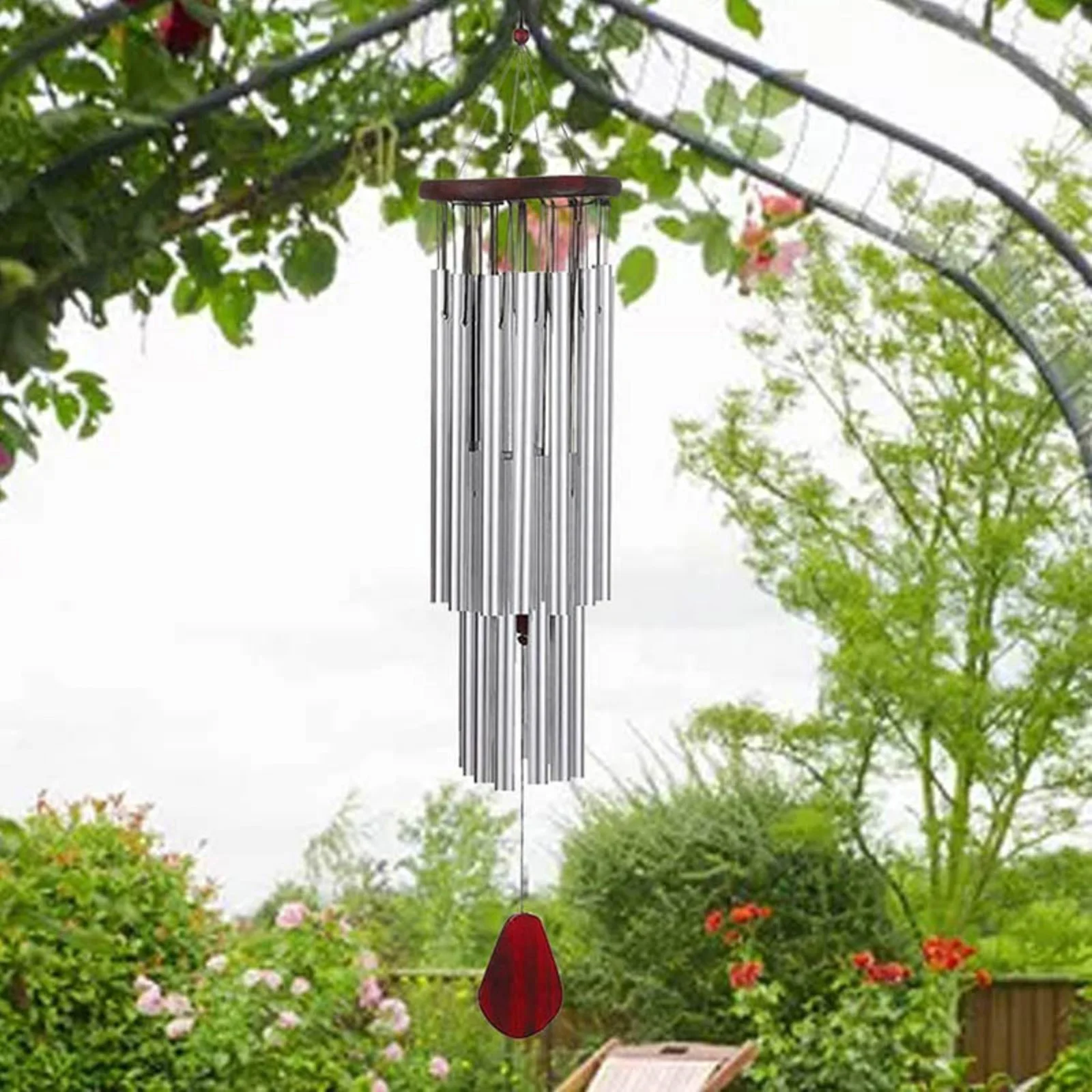 

Metal wind chimes with 27 aluminum tubes S-hook aluminum wind chimes with hanging loops for bedroom balcony courtyard