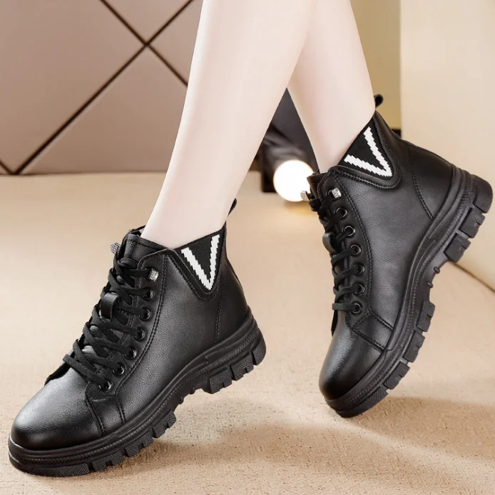 

The Winter shoes nice new fashion boots British style lace-up leather woman boot
