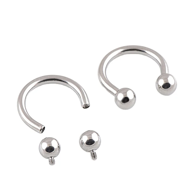 

ASTM F136 G23 Titanium Internal Thread Horseshoe C Shape Ring Piercing Women Body Jewelry