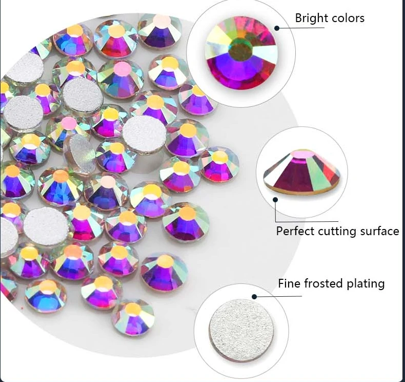 

Super Shiny Ss3-Ss40 Ab Non Hotfix Flatback Embellishments Rhinestone