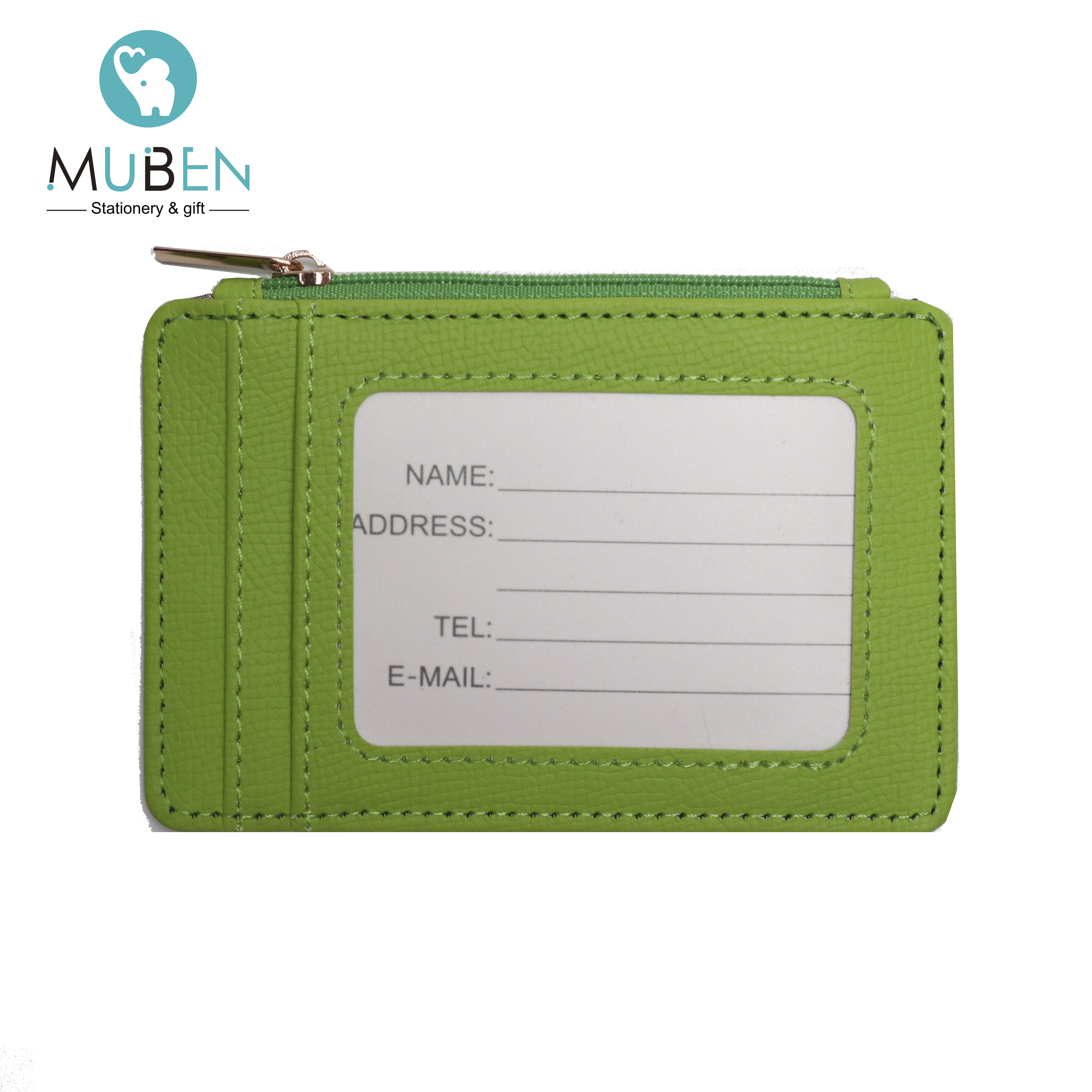 

HOT SALES RFID blocking card holder ID card genuine leather wallet document package with change pocket