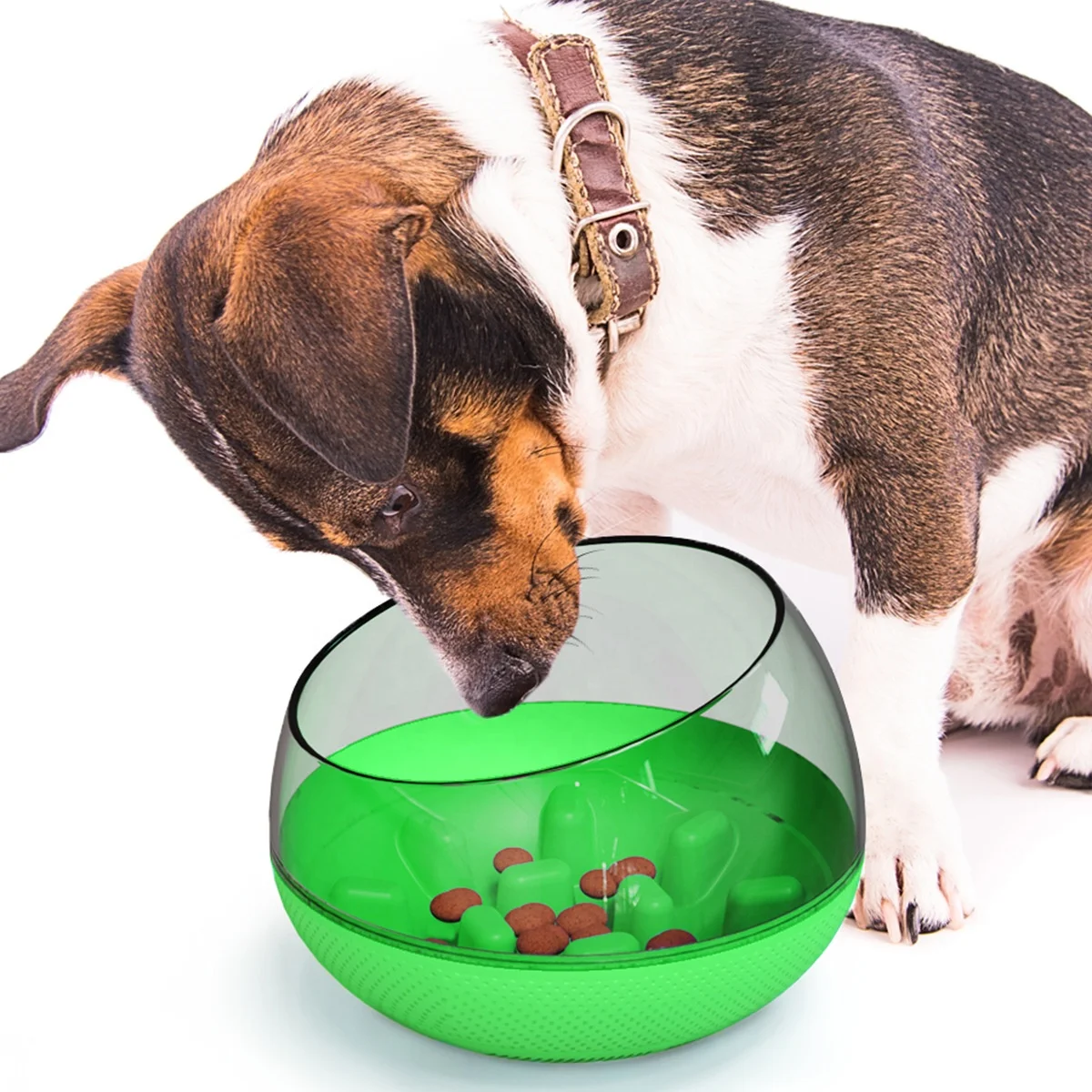 

Free sample Fun plastic pet dog bowl Interactive Rotating Toy Food feeder for cat and dog