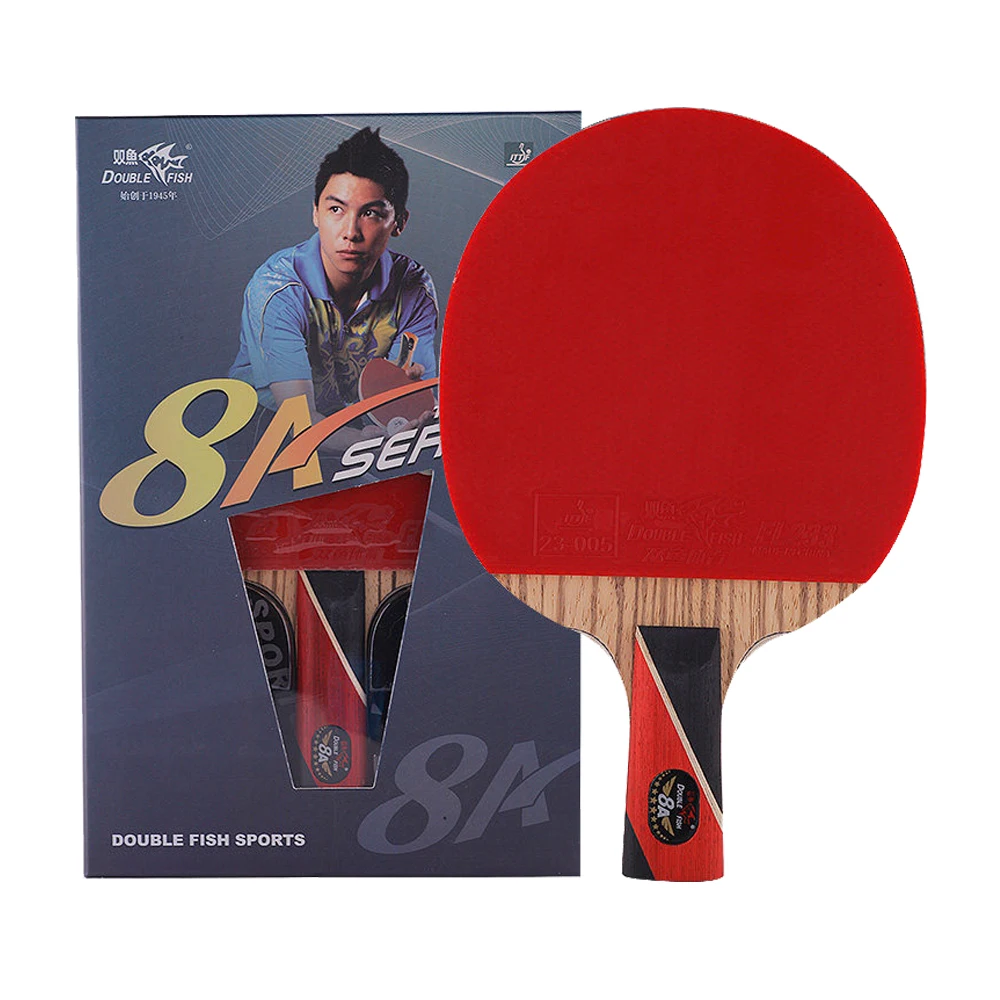 

double fish 8A-C 7A-C Table tennis rackets . 8 STARS . authentic professional beginner Table tennis racquet, Red+black