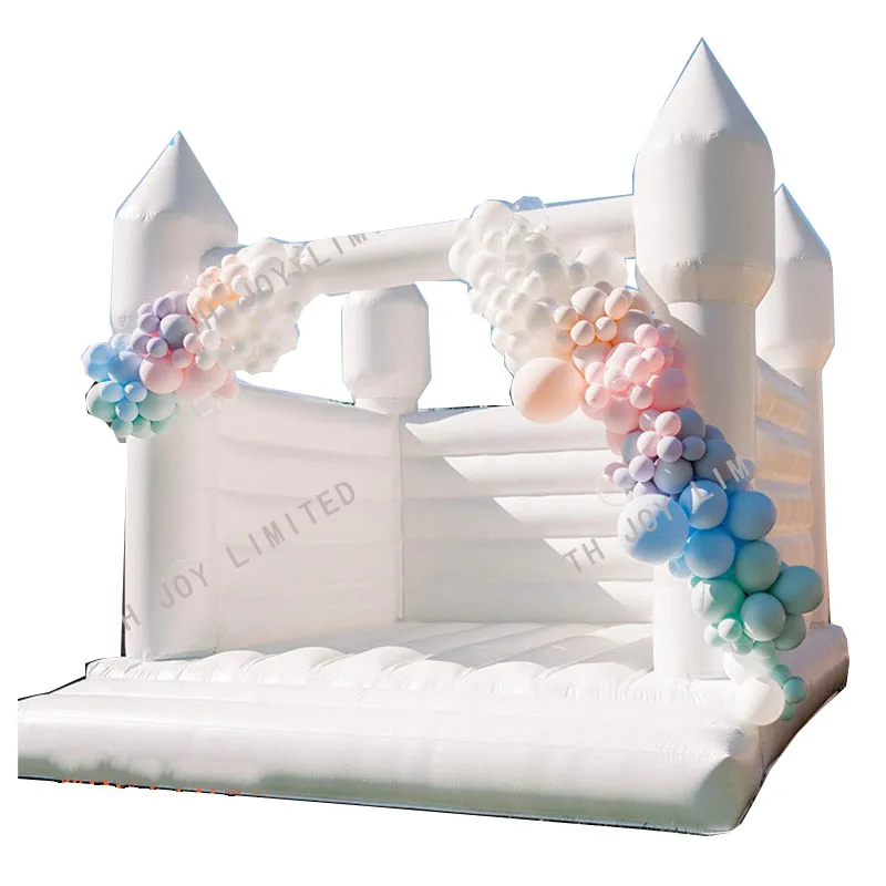 

Free Shipping! 13x13ft 4x4m White Bounce House Inflatable Wedding Castle Commercial moon house for anniversary birthday party