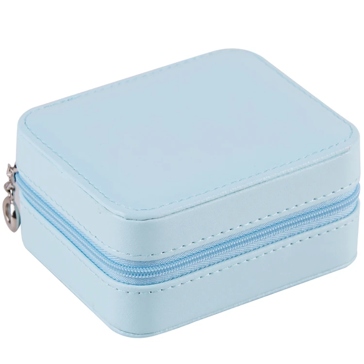 
2020 Pu Leather Small Luxury Jewelry Box Travel Jewelry Organizer Portable Jewellery Box With Mirror 
